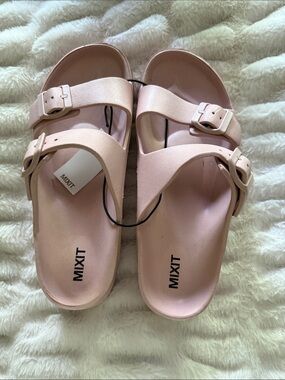 NWT Mixit Pink Blush Rubber Sandals Slides Size 9